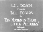 Big Moments From Little Pictures (1924) afişi