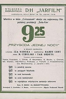 9:25. Przygoda Jednej Nocy (1929) afişi