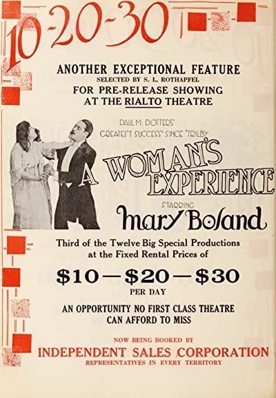 A Woman's Experience (1918) afişi A Woman's Experience (1918) afişi