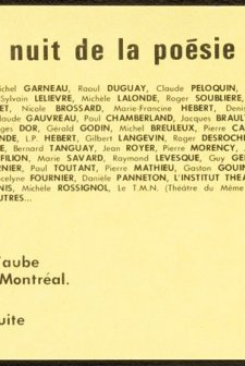 La Nuit De La Poésie 27 Mars 1970