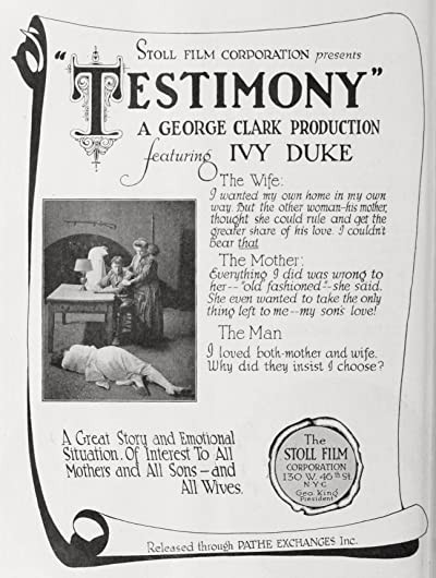 Testimony (1920) afişi Testimony (1920) afişi