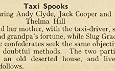 Taxi Spooks (1929) afişi