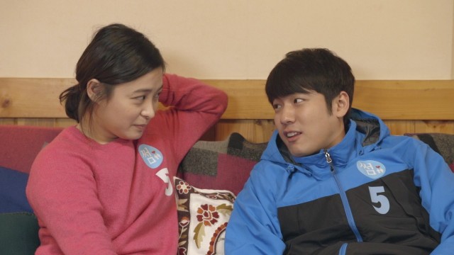 Flirty Boy and Girl Fotoğrafı